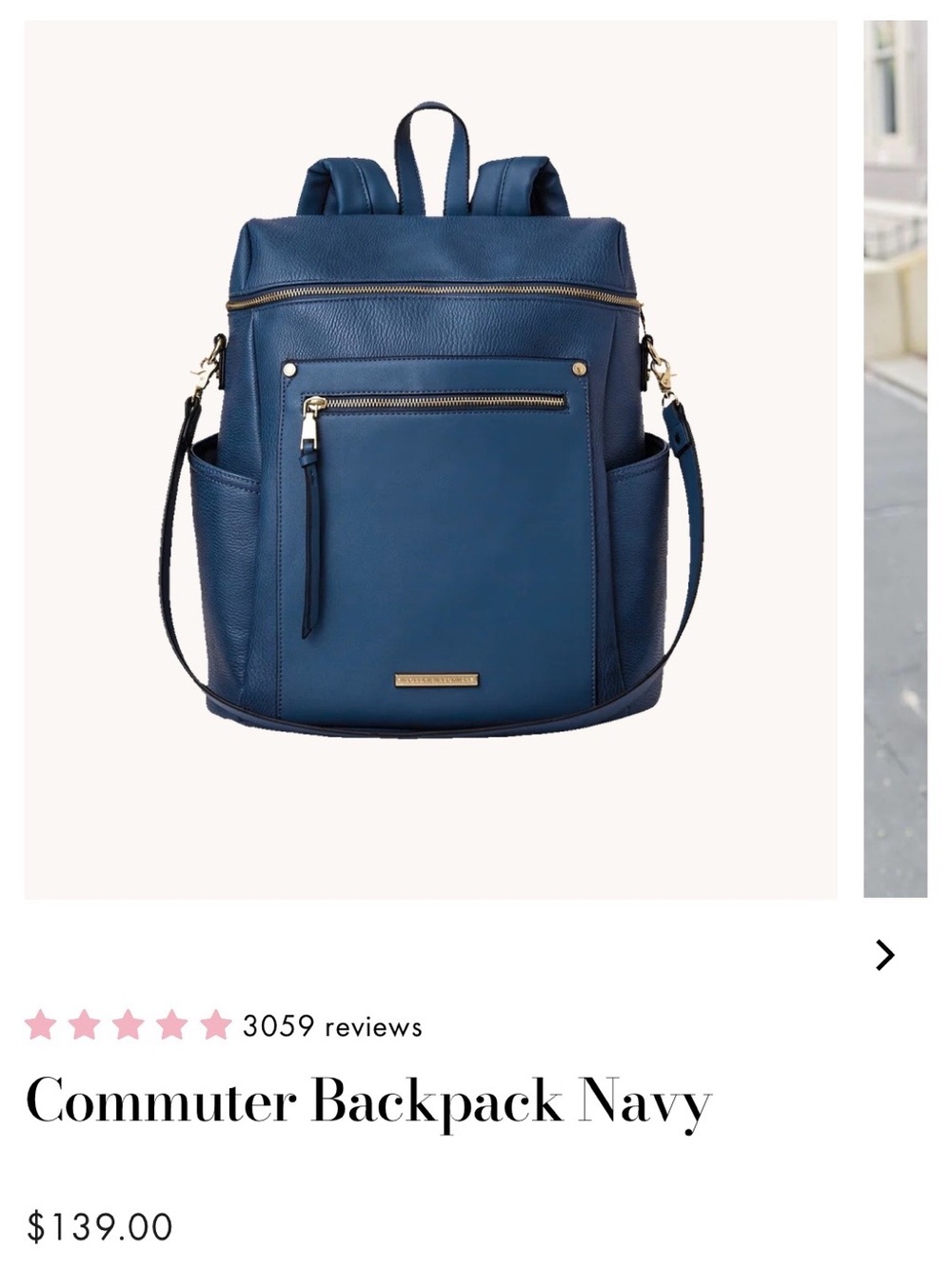 Commuter Backpack Navy - Women's Convertible Backpack